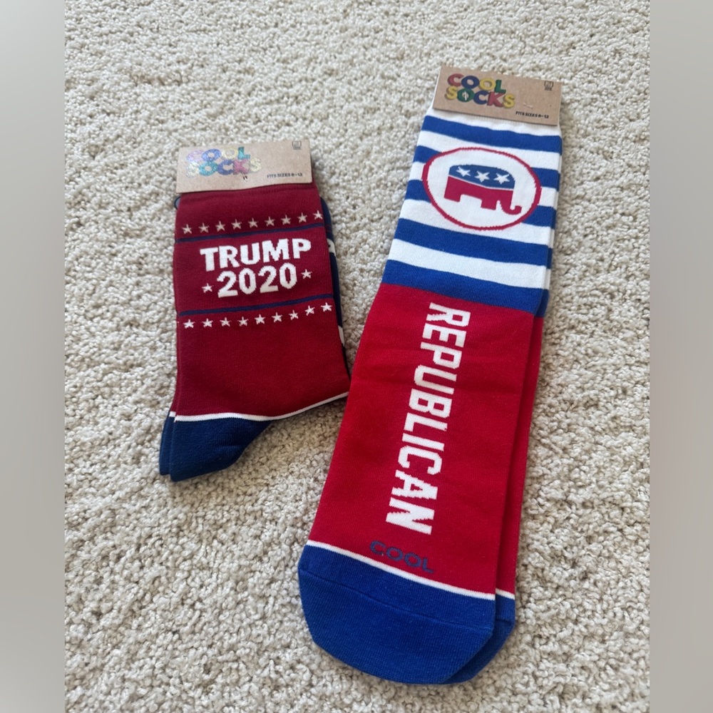 Cool Socks Republican Red Blue Socks patriotic trump
